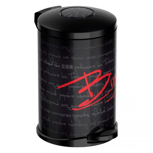 Кошче за тоалетна Meliconi OPERA Typo, 5 литра, черно-червено