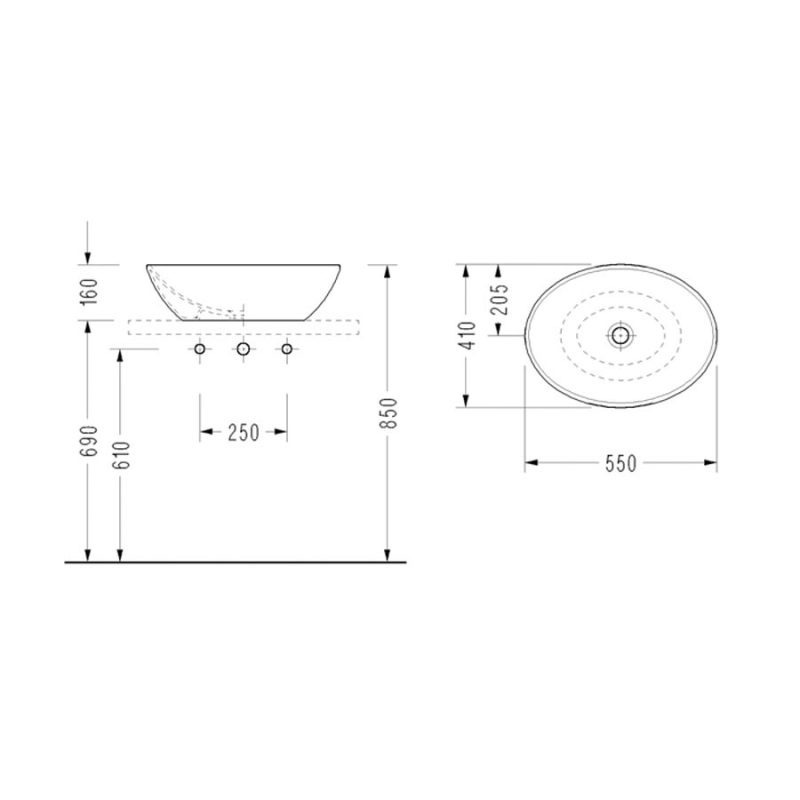 Комплект обзавеждане за баня - шкаф за баня Oval 80 + мивка CH33