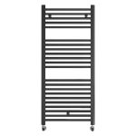 Водна лира за баня Crystal DIAMOND STRAIGHT BLACK MATT 669 W, черен мат, 1420×500 mm