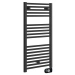 Електрическа лира за баня Crystal E-JADE MATT BLACK 500 W, 920×480 mm