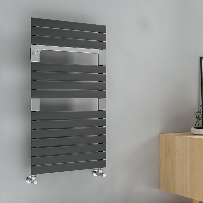 Дизайнерска водна лира за баня Crystal PREMIUM, 510 W, 952x550 mm, антрацит (VOV12)