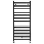 Алуминиева водна лира за баня Crystal BAUXITE, черен мат, 886 W, 400x1400 mm