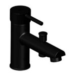 Комбиниран стоящ смесител за вана/умивалник/душ черен мат с изход за подвижен душ