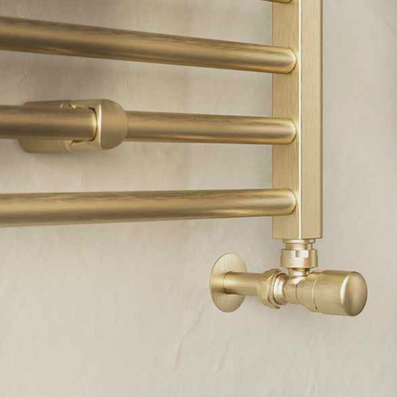 Комплект декоративни тръби и розетки SB-Brass (матиран месинг, сатен)