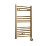 Електрическа лира за баня Crystal E-CORALITE, 300 W, 800 x 500 mm, заредена с термофлуид,sb-brass