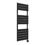 Електрическа лира за баня Crystal E-PEARL, 500 W, 1213 x 500 mm, заредена с термофлуид, черен мат